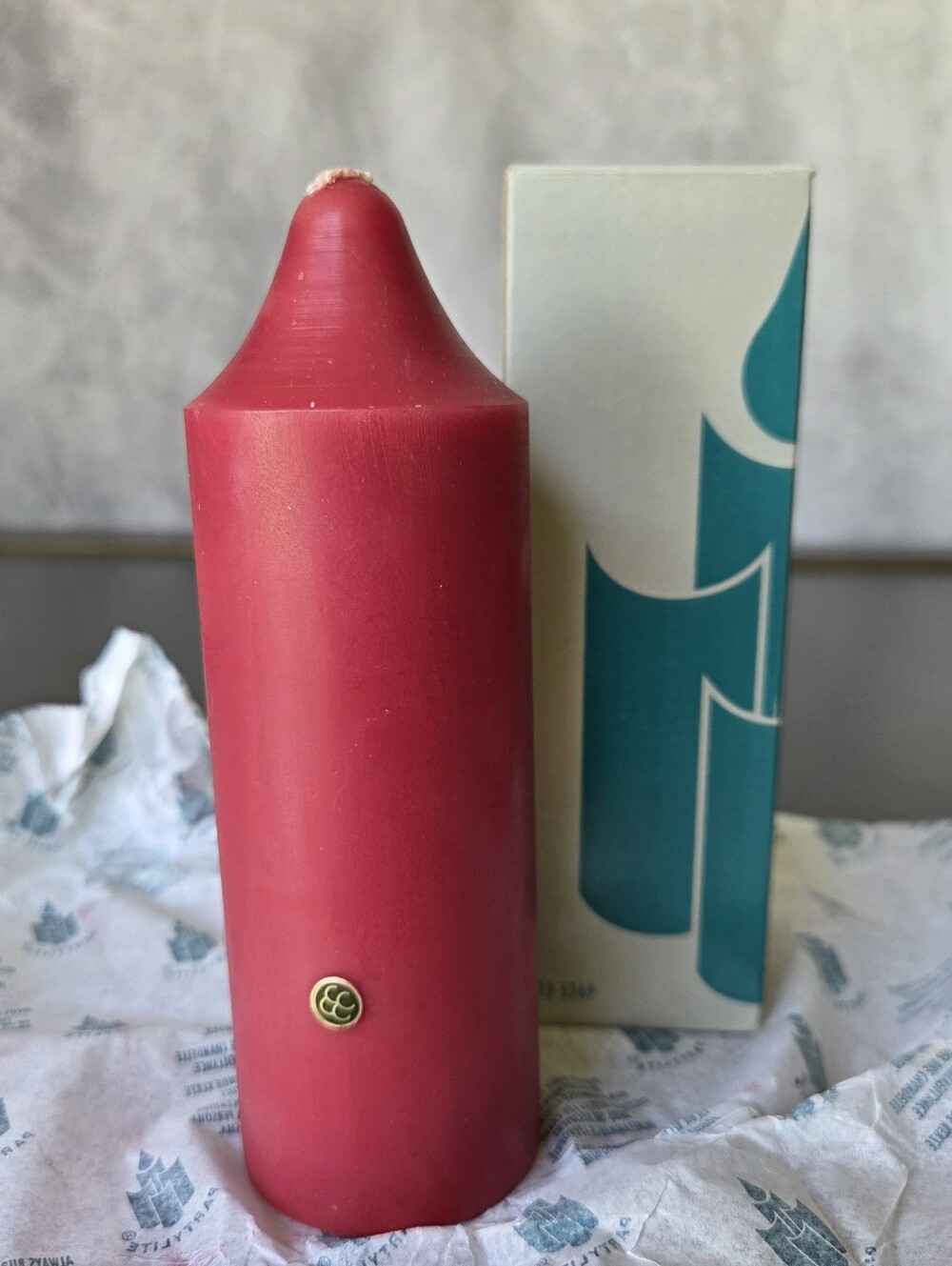 Vintage Collectible Classic Party Lite 6" Cranberry Pillar S2623 - Retired NIB